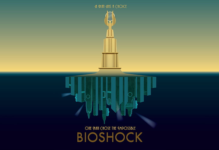 Fond d'écran Bioshock, BioShock, Rapture, mer, jeux vidéo, oeuvre d'art, Fond d'écran HD