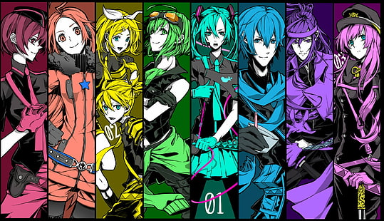 Anime, Vocaloid, GUMI (Vocaloid), Gakupo Kamui, Hatsune Miku, Kaito (Vocaloid), Len Kagamine, Cinta adalah Perang (Vocaloid), Luka Megurine, Meiko (Vocaloid), Rin Kagamine, SF-A2 miki, Wallpaper HD HD wallpaper