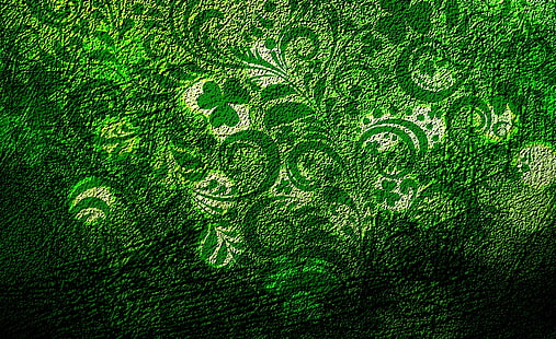 St. Patricks Day, green floral textile, Holidays, Saint Patrick's Day, Green, Happy, Lucky, Luck, Grunge, patrick's day, 2015, HD wallpaper HD wallpaper