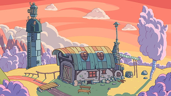 Adventure Time, Finn The Human, Jake The Dog, landskap, HD tapet HD wallpaper
