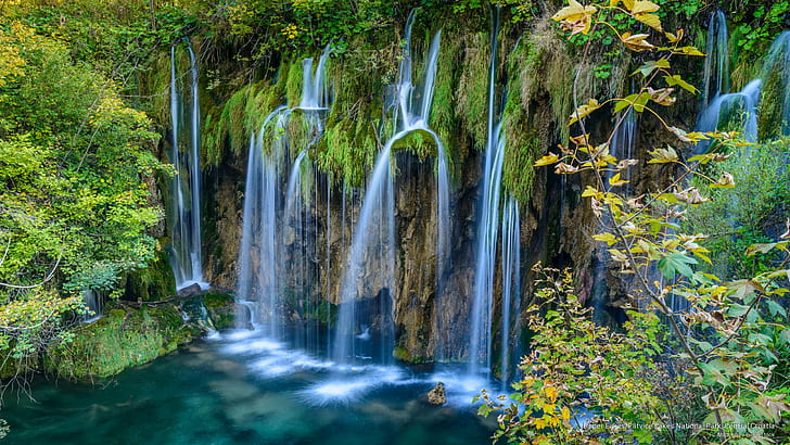 Obere Seen, Nationalpark Plitvicer Seen, Mittelkroatien, Wasserfälle, HD-Hintergrundbild