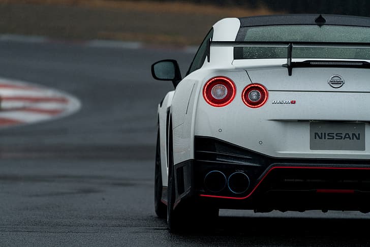 white, wing, Nissan, GT-R, R35, Nismo, feed, 2019, HD wallpaper