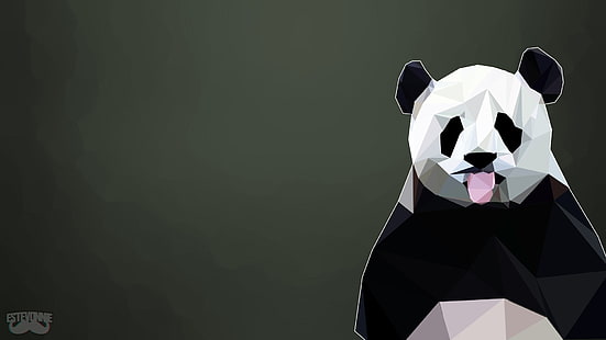 Panda digital wallpaper, panda, poli, animales, low poly, Fondo de pantalla HD HD wallpaper