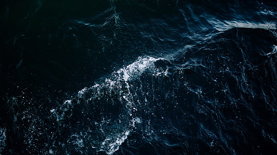 น้ำที่มีฟองอากาศธรรมชาติทะเลคลื่นมุมมองตานกน้ำ, วอลล์เปเปอร์ HD HD wallpaper