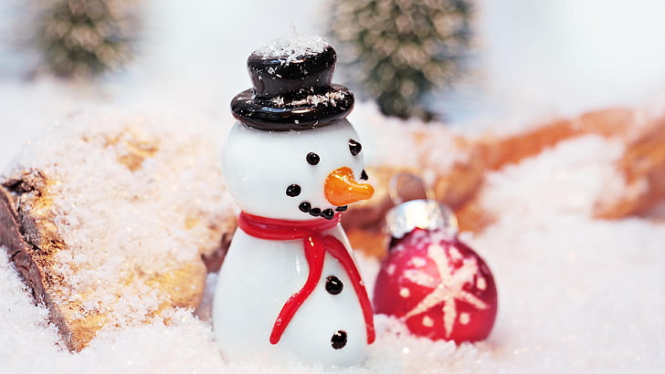 snowman, winter, christmas decoration, christmas, christmas day, christmas ornament, snow, HD wallpaper