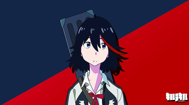 Ryuko Matoi, siyah saçlı anime karakteri dijital duvar kağıdı, Sanatsal, Anime, HD masaüstü duvar kağıdı