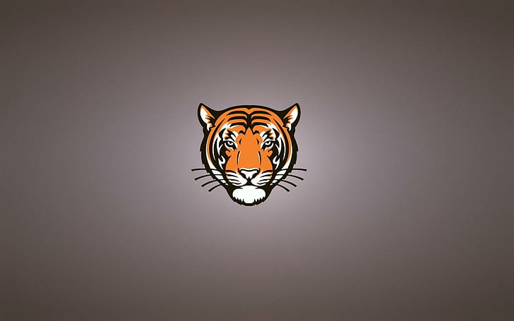 Visage de tigre Minimalisme, tigre, visage, minimalisme, Fond d'écran HD