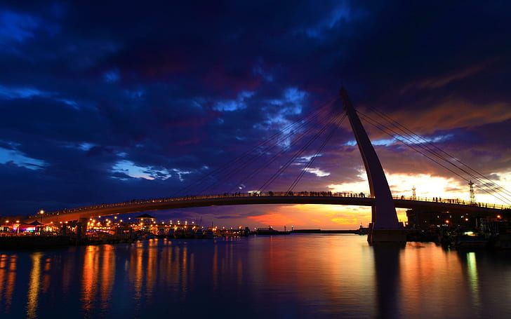 Bridge At Twilight, strutture, bellezza, natura e paesaggi, Sfondo HD