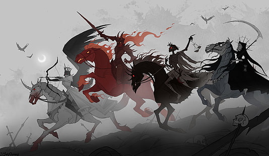 Sombre, quatre cavaliers de l'Apocalypse, Fond d'écran HD HD wallpaper