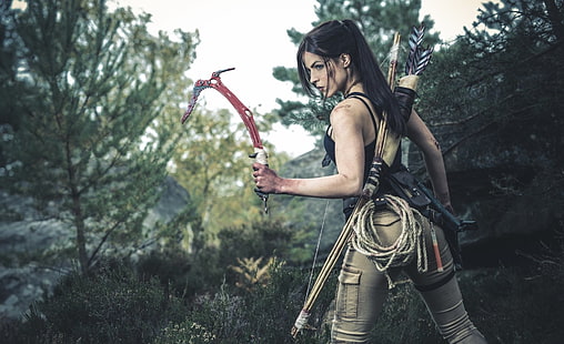 Women, Cosplay, Lara Croft, Rise of the Tomb Raider, Tomb Raider, HD wallpaper HD wallpaper