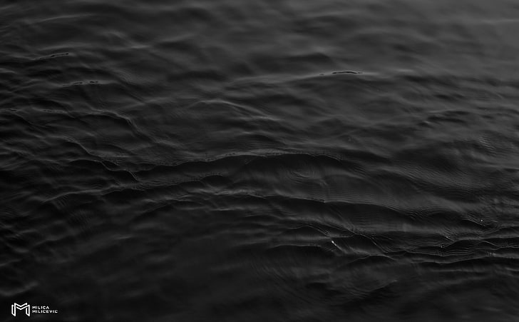 Black Water HD Wallpaper, body of water, Black and White, black, deep, water, sea, dark, HD wallpaper