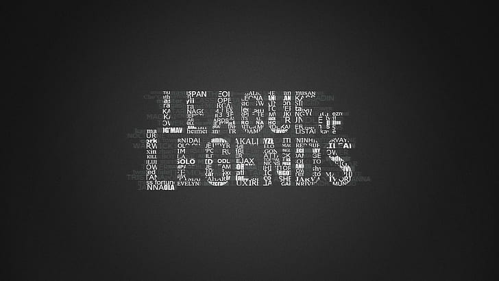 League of Legends, типография, видео игри, монохромен, HD тапет