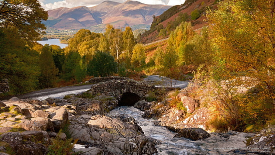 Ashness Brücke, See-Bezirk, Cumbria, England, Fall, HD-Hintergrundbild HD wallpaper