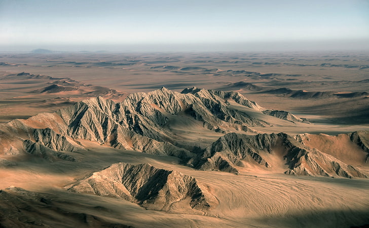 Namibia Mountains, brown mountains, Nature, Desert, Orange, Yellow, Mountain, Sony, Sand, Southern, Africa, Namibia, South, Empty, Dunes, Alpha, barren, a580, karas, HD wallpaper