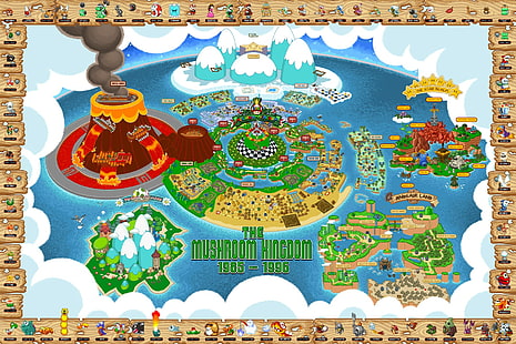 Супер Марио, Нинтендо, карта, HD обои HD wallpaper
