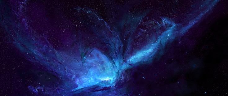wallpaper awan nebula, ultra-lebar, fotografi, seni luar angkasa, Wallpaper HD HD wallpaper