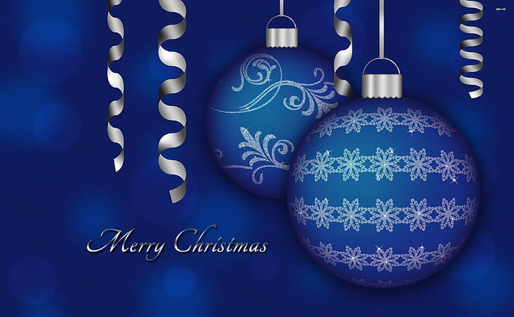 decoraciones de navidad, globos, pareja, azul, cinta, navidad, decoraciones de navidad, globos, pareja, azul, cinta, navidad, Fondo de pantalla HD