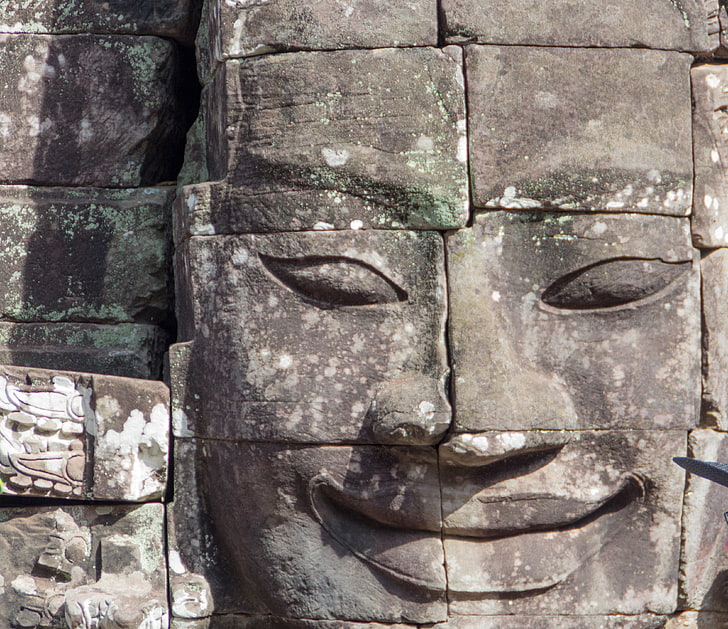 Камбоджа, Ангкор, камък, Ангкор Ват, Бог, HD тапет
