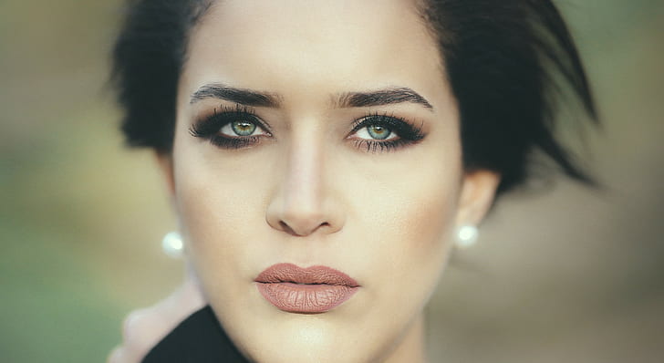 wanita, model, wajah, potret, closeup, David Olkarny, Wallpaper HD