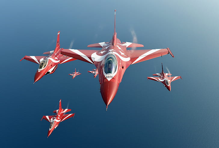 grupa, F-16, Fighting Falcon, lot, Sił Powietrznych Singapuru, Czarni Rycerze, Tapety HD