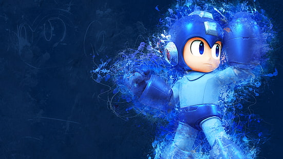 hero, artwork, Mega Man, Super Smash Brothers, HD wallpaper HD wallpaper