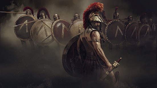 armas, armadura, guerrero, Esparta, Fondo de pantalla HD HD wallpaper