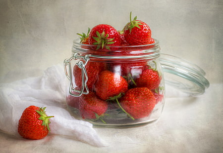 fruits, nourriture, rouge, fraises, Fond d'écran HD HD wallpaper