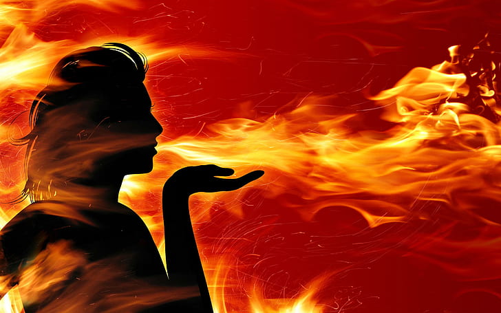 Women of Fire, fire, women, creative and graphics, HD wallpaper