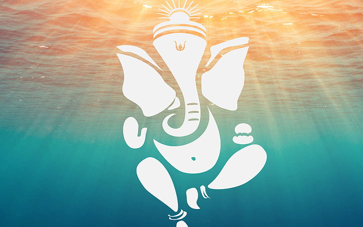 Lord Ganesha Deep Ocean Water, elefant gud illustration, Gud, Lord Ganesha, water, ocean, ganesha, lord, HD tapet