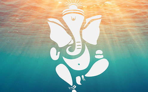 Lord Ganesha Deep Ocean Water, elefante dio illustrazione, Dio, Lord Ganesha, acqua, oceano, ganesha, signore, Sfondo HD HD wallpaper