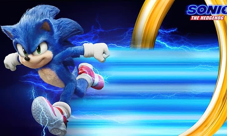 Sonic, Sonic 2 The Movie, Sonic the Hedgehog, movie poster, movie characters, Sega, Paramount, Sonic The Movie, movie scenes, HD wallpaper