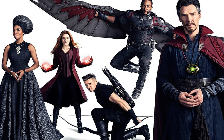 Doctor Strange, Falcon, Scarlet Witch And Hawkeye In Avengers Infinity War, HD wallpaper