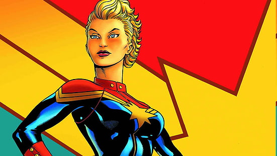 Капитан Марвел, Кэрол Дэнверс, Marvel Comics, супергерой, HD обои HD wallpaper