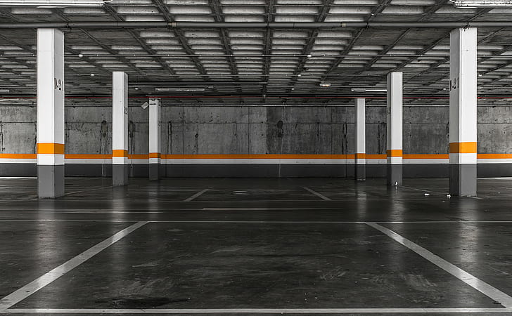 estacionamento, garagens, arquitetura, Cesar Bazkez, HD papel de parede