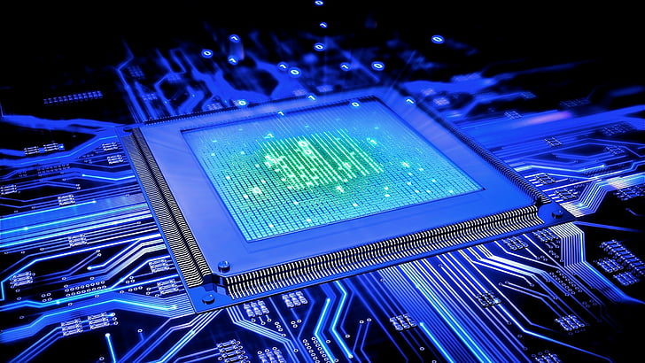 blu, bordo, circuito, circuiti, computer, CPU, scheda madre, processore, Sfondo HD