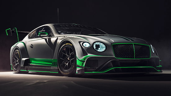Bentley, Bentley Continental GT3, гоночный автомобиль, Silver Car, спортивный автомобиль, HD обои HD wallpaper
