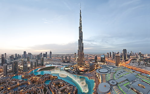 Downtown Dubai Overview, HD wallpaper HD wallpaper