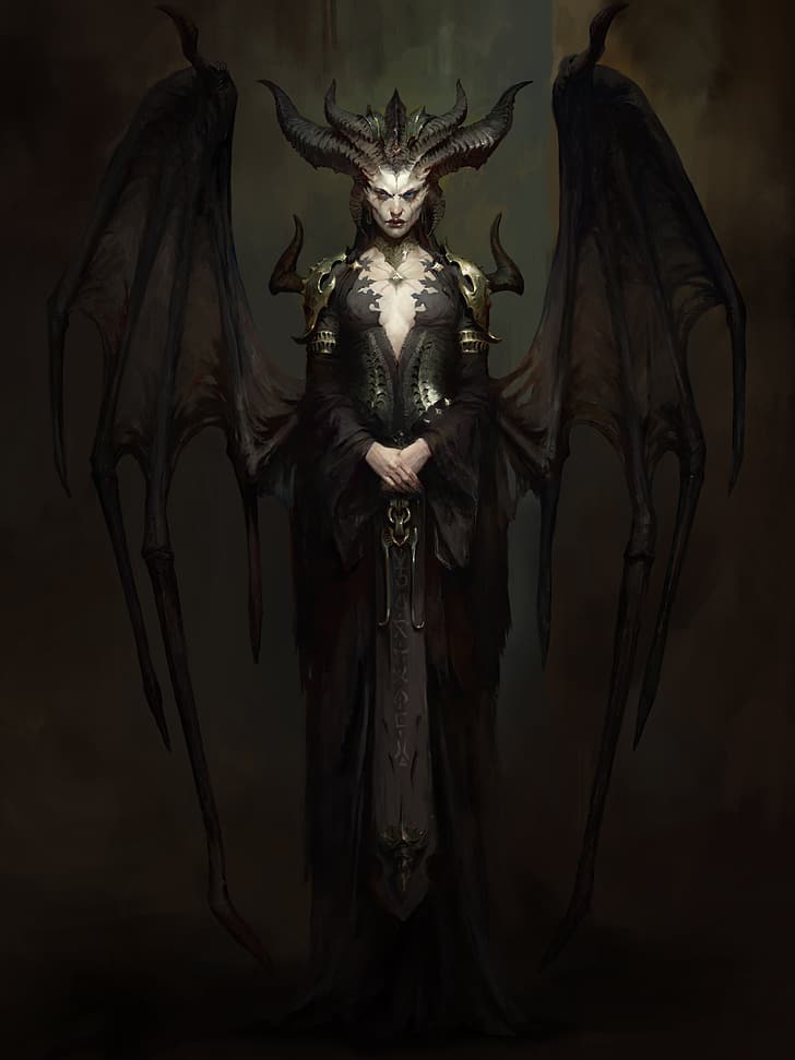 Diablo IV, Blizzard Entertainment, Lilith (Diablo), Wallpaper HD, wallpaper seluler