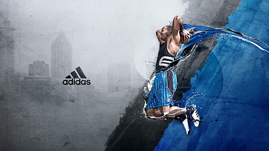 Dwight Howard, jumping, basketball, Adidas, HD wallpaper HD wallpaper