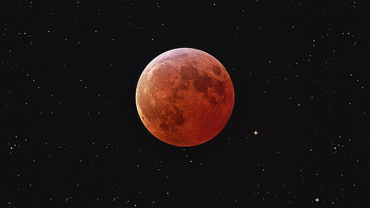 Ilustración de luna roja, luna, Fondo de pantalla HD