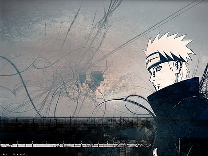 Illustration de la douleur Naruto Shipuden, Naruto Shippuuden, anime, Pein, Akatsuki, Rinnegan, anime boys, Fond d'écran HD HD wallpaper