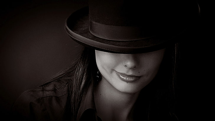 Beautiful Beuty Black Brunette Fedora Gorgeous Hat Photography Photoshop Hd Wallpaper Wallpaperbetter