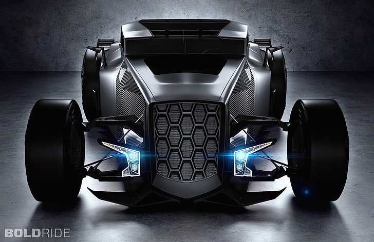concept car grigia, arte digitale, auto, supercar, Lamborghini, fibra di carbonio, Sfondo HD