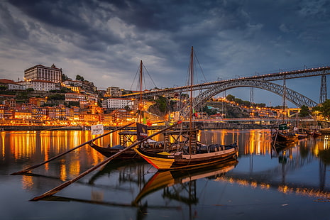 eau, paysage urbain, Porto, Portugal, Fond d'écran HD HD wallpaper