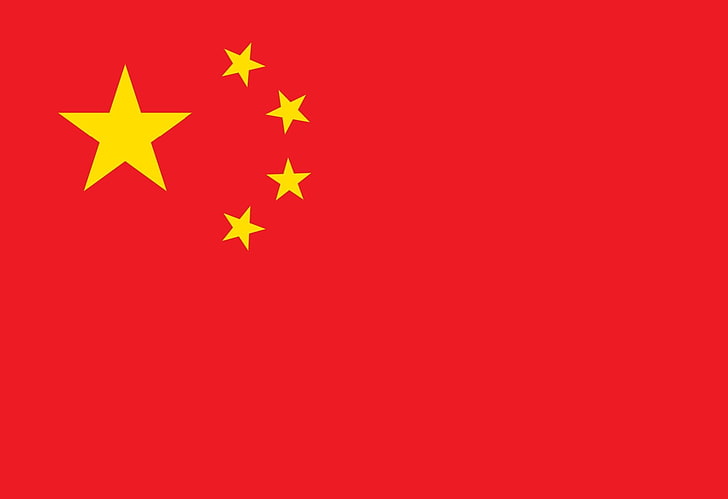 علم الصين ، علم أحمر من فئة الخمس نجوم ، الصين، خلفية HD