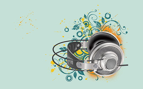 Vektor Kopfhörer, graue Kopfhörer, Vektor, Kopfhörer, Vektor und Design, HD-Hintergrundbild HD wallpaper