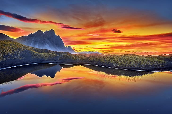 Sonnenaufgang, Island, Vestrahorn, HD-Hintergrundbild