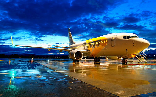 Boeing primera na lotnisku, primera air samolot, samolot, lotnisko, boeing, primera, transport, Tapety HD HD wallpaper