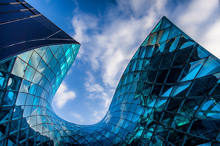 Architekturfoto der glaswandigen Struktur, Gebäude, Architektur, HD-Hintergrundbild