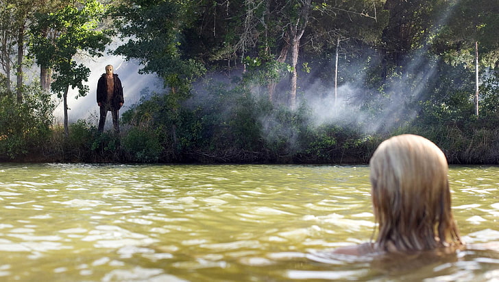 mulher na água, tomando banho, sexta-feira 13, Jason Voorhees, HD papel de parede